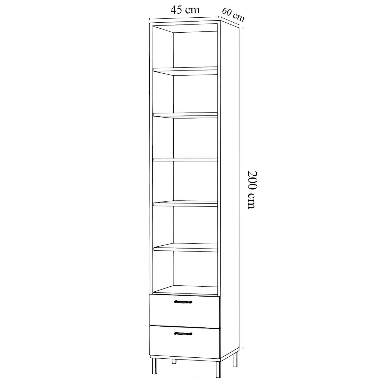 1 Kapaklı 2 Çekmeceli Boy Dolap - 190 cm (Suntalam)