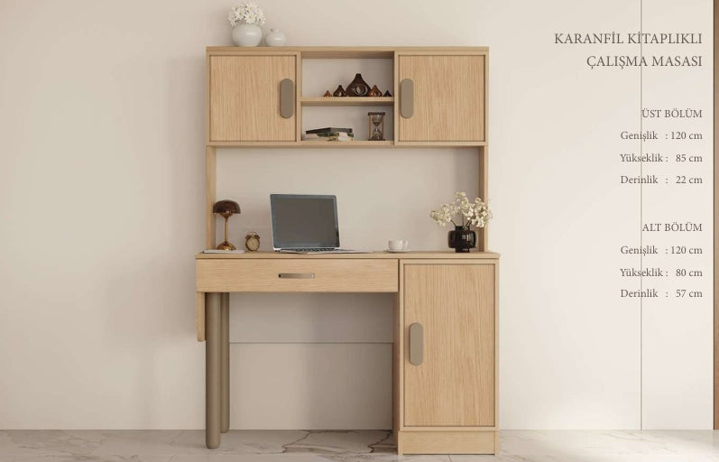 CSTR KARANFİL KİTAPLIKLI ÇALIŞMA MASASI