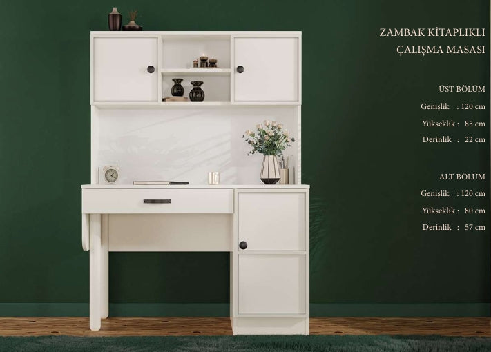 CSTR ZAMBAK KİTAPLIKLI ÇALIŞMA MASASI