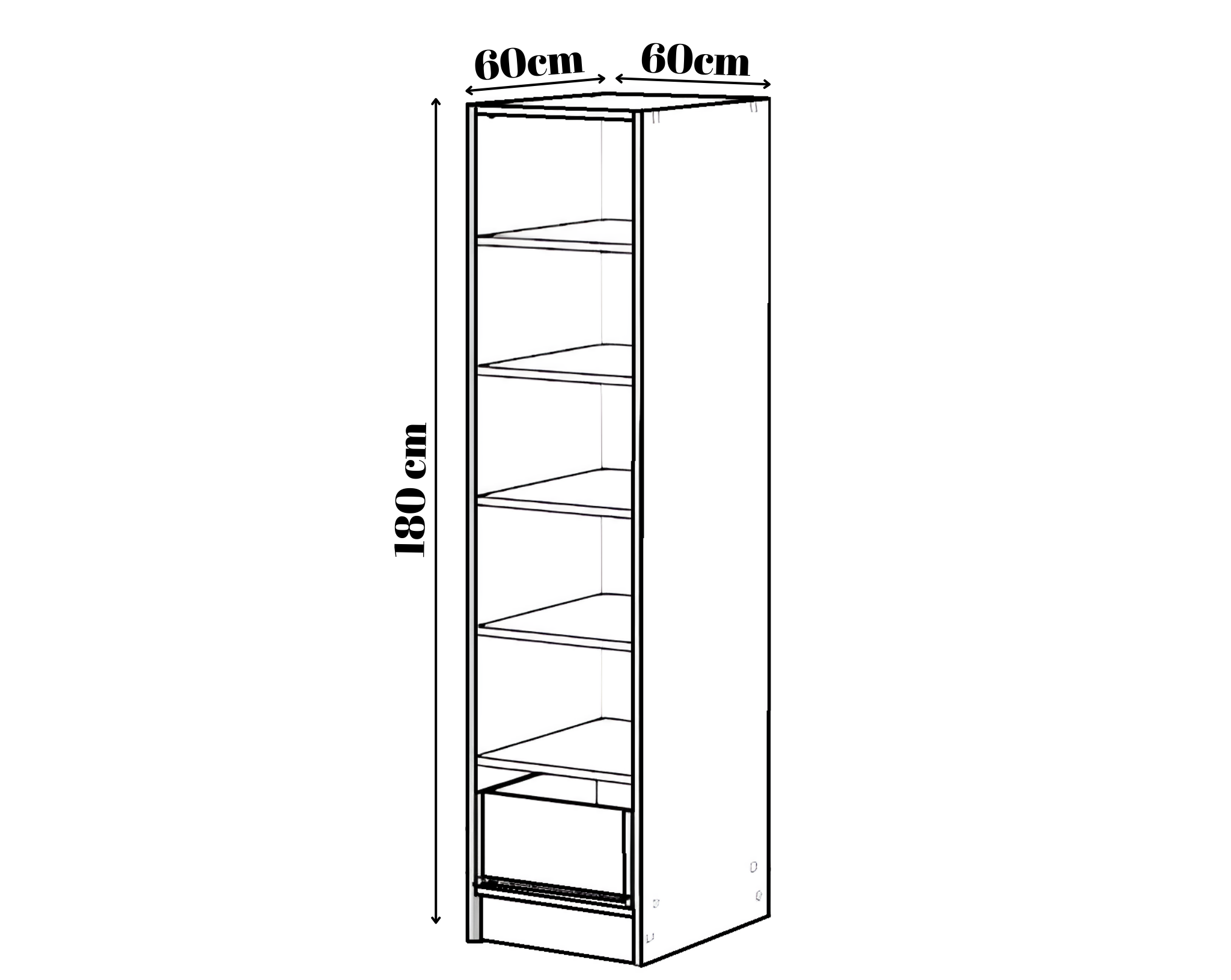 1 Kapaklı 1 Çekmeceli Dolap - Geniş (Suntalam)