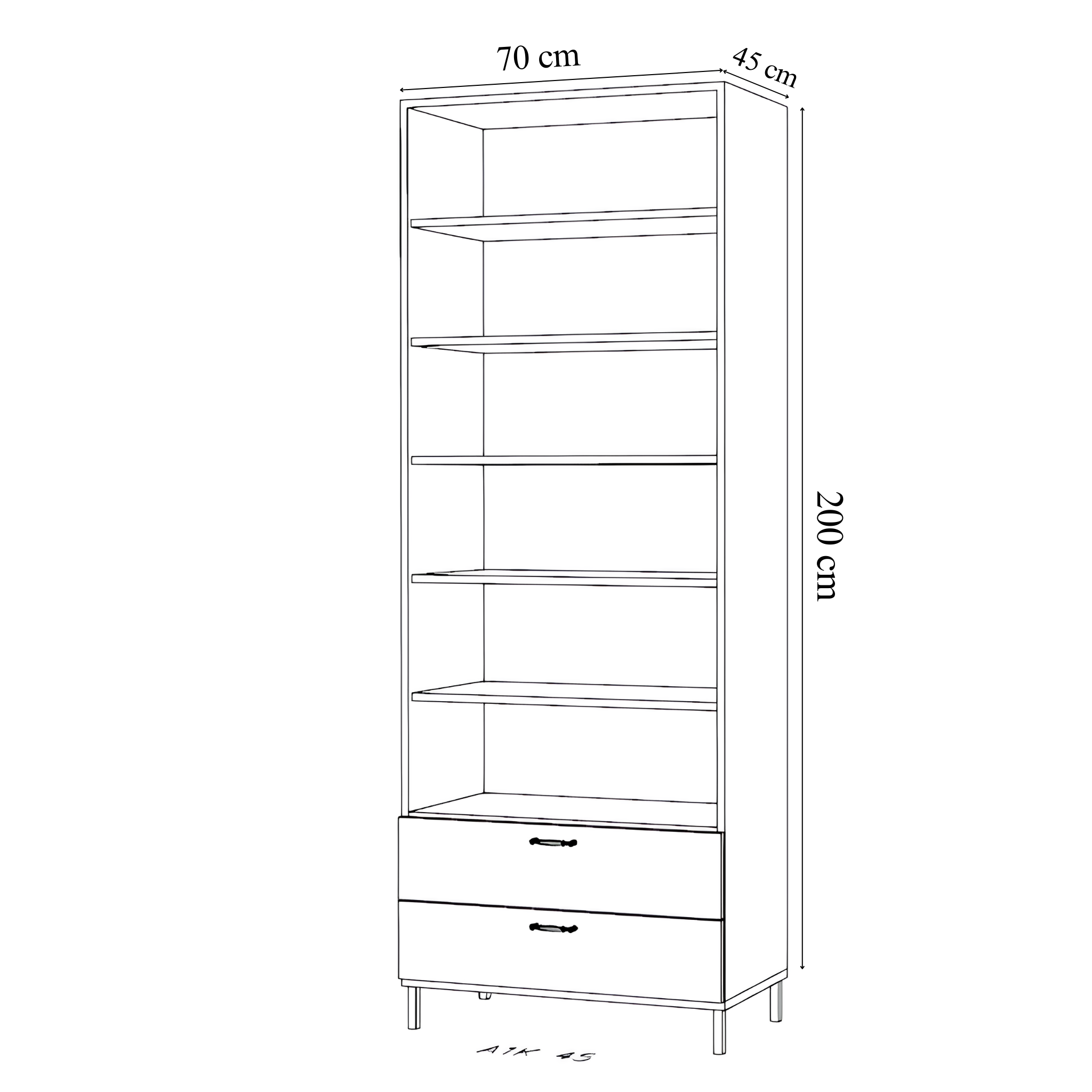 2 Kapaklı 2 Çekmeceli 200 cm (Suntalam)