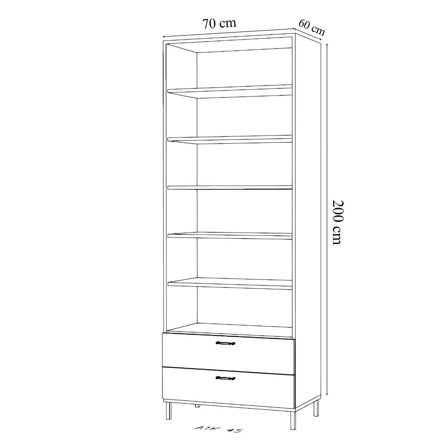 2 Kapaklı 2 Çekmeceli 200 cm (MDFlam)