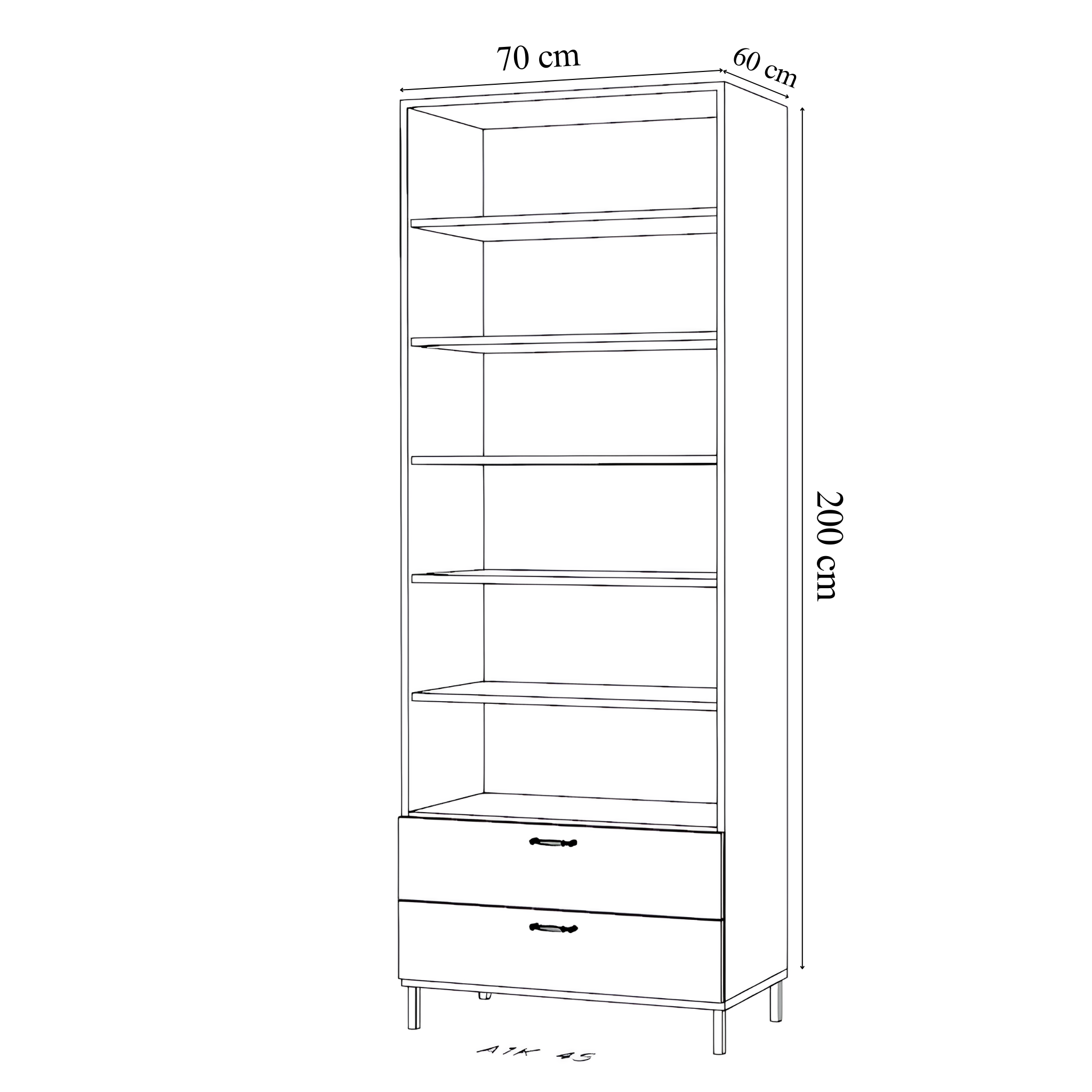 2 Kapaklı 2 Çekmeceli 200 cm (Suntalam)