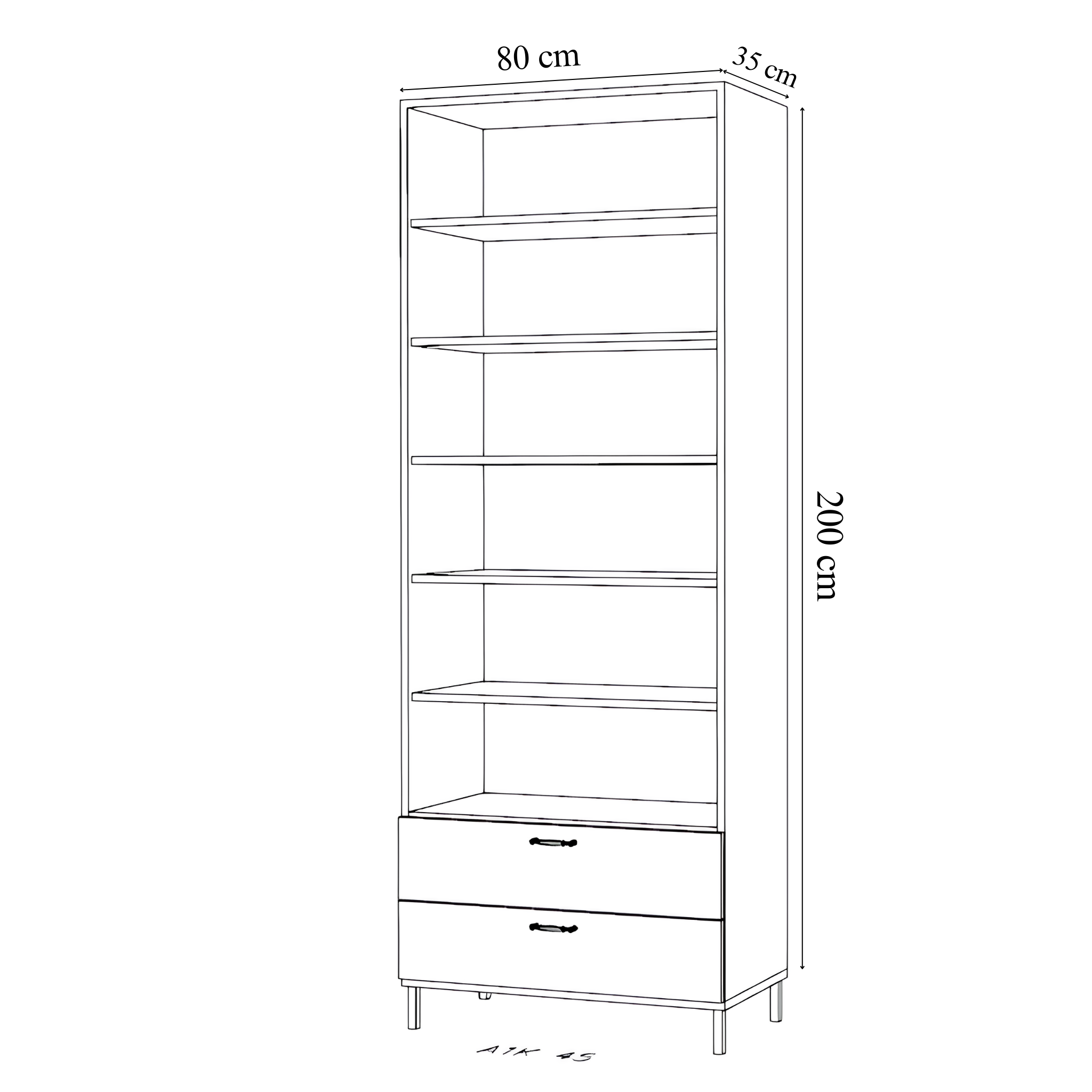 2 Kapaklı 2 Çekmeceli 200 cm (Suntalam)