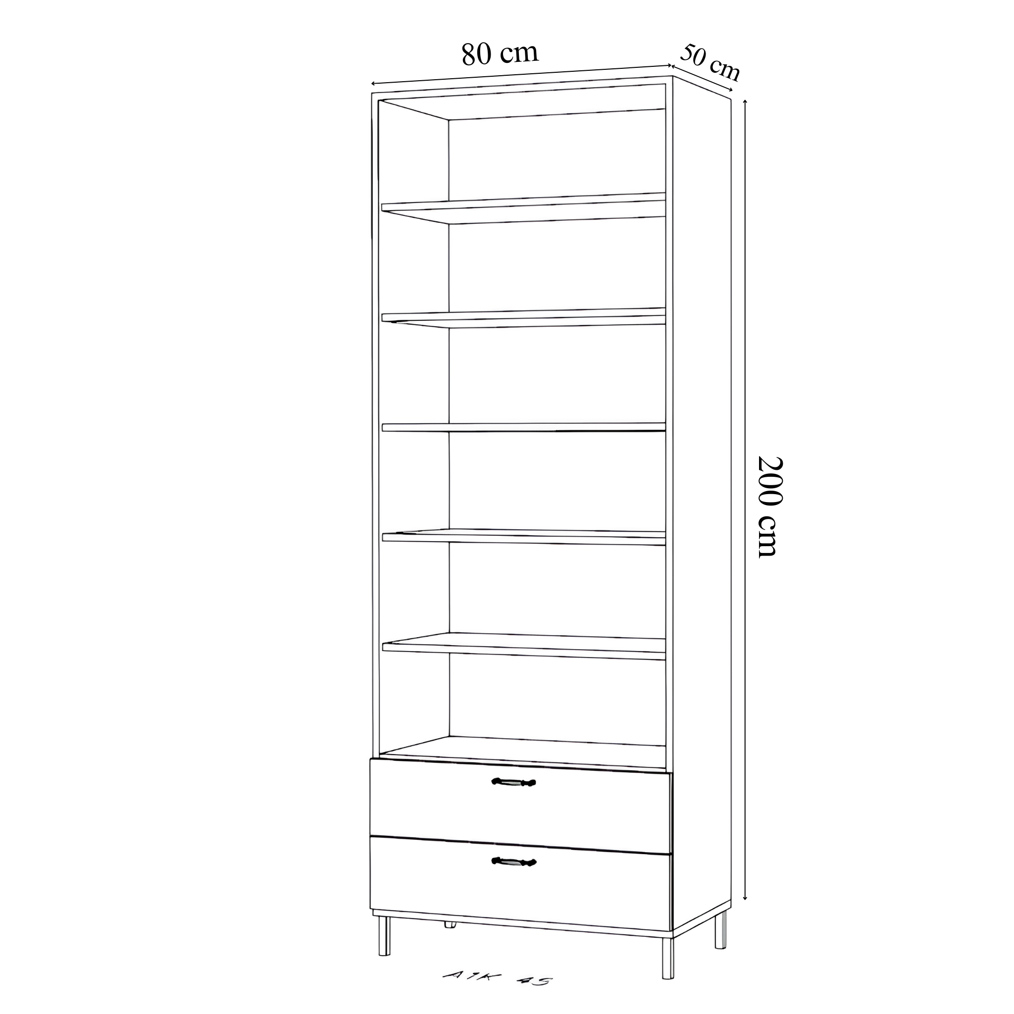 2 Kapaklı 2 Çekmeceli 200 cm (Suntalam)