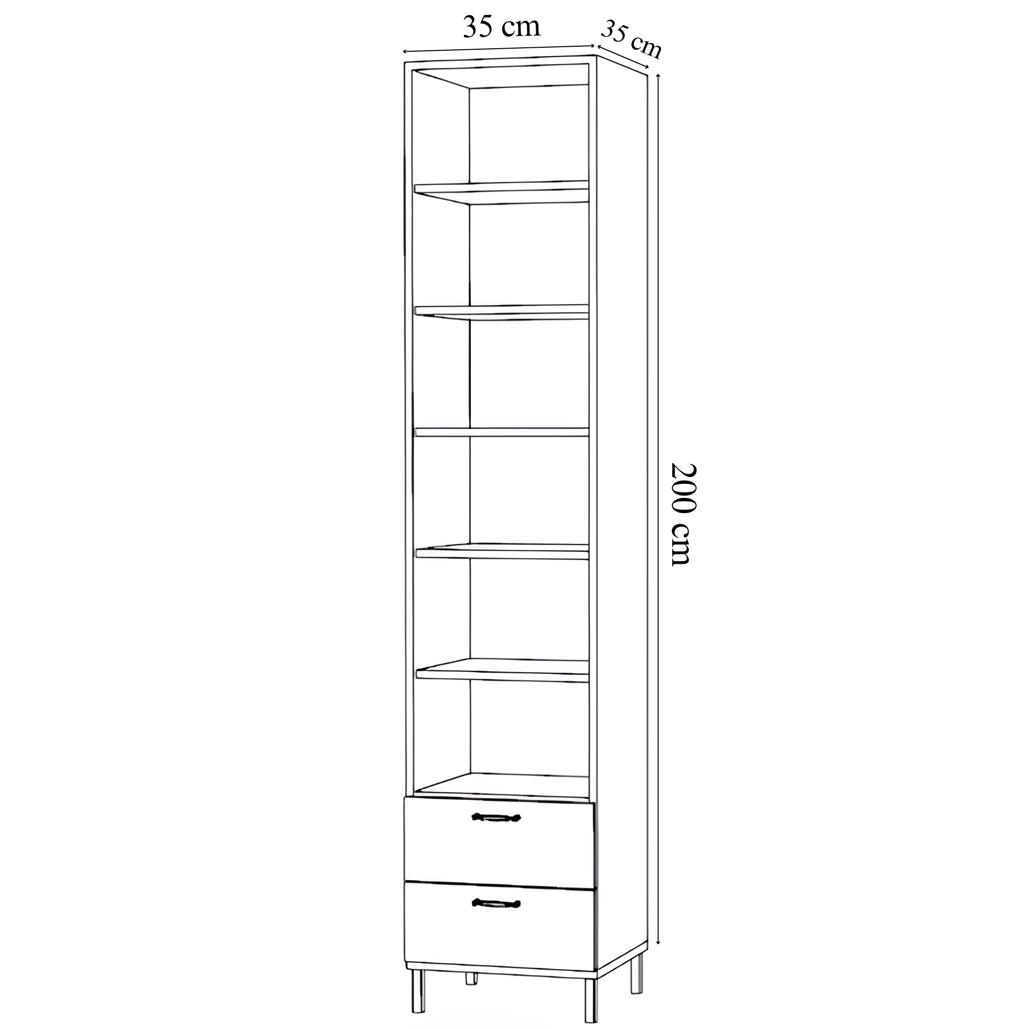 1 Kapaklı 2 Çekmeceli Boy Dolap - 190 cm (Suntalam)