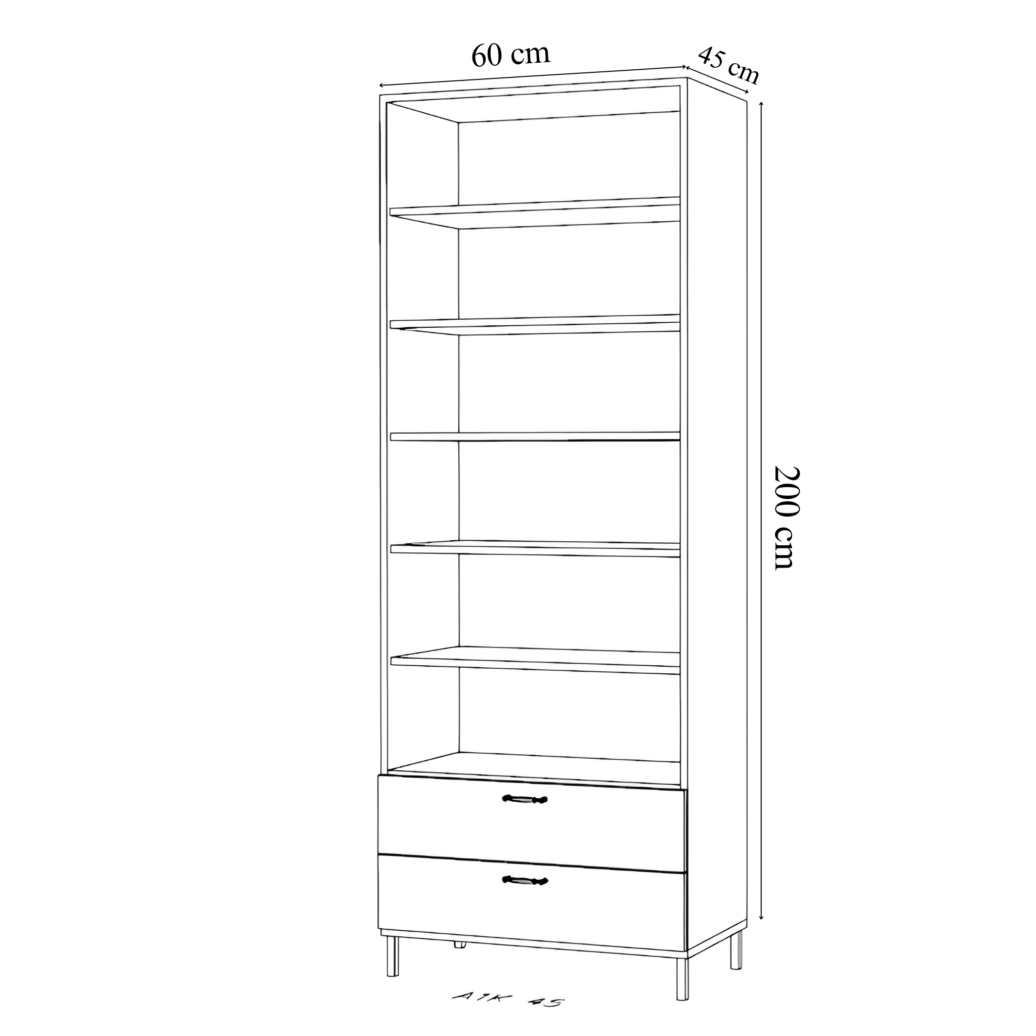 2 Kapaklı 2 Çekmeceli 200 cm (Suntalam)