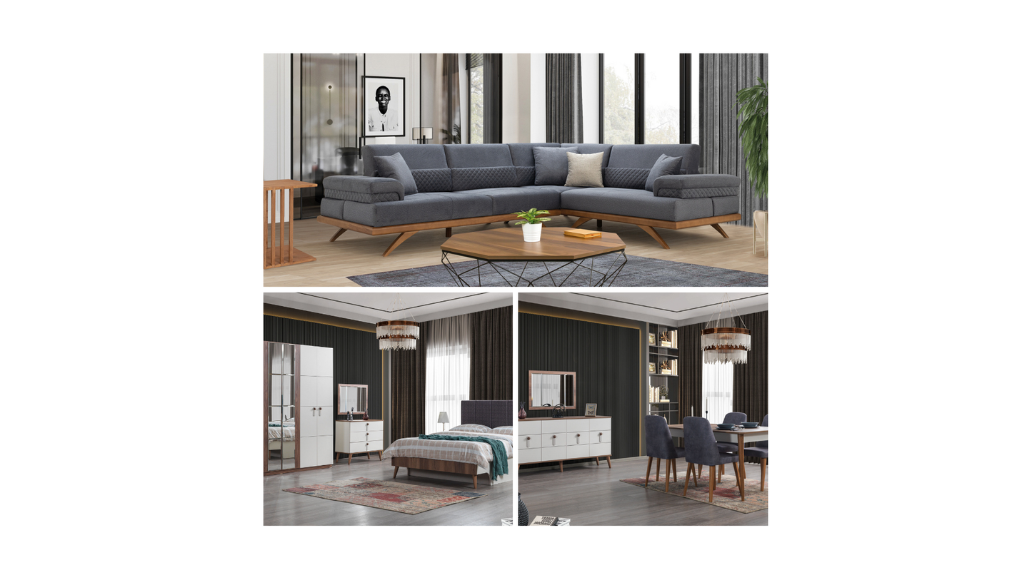 DS KÖŞE KOLTUK TAKIMLI DÜĞÜN PAKETİ 14 (Üçlü Paket)