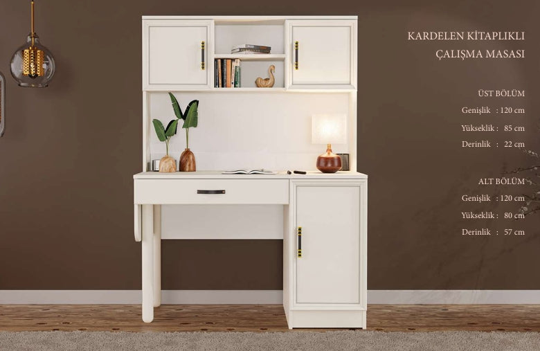 CSTR KARDELEN KİTAPLIKLI ÇALIŞMA MASASI