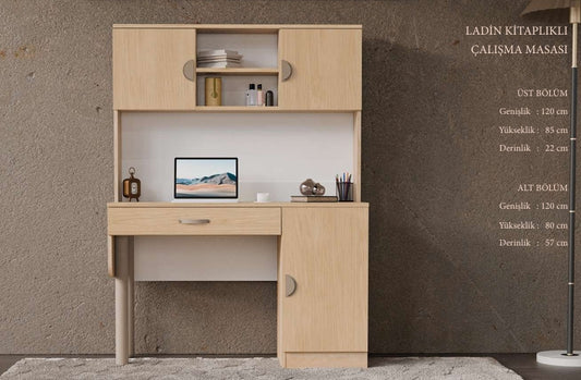 CSTR LADİN KİTAPLIKLI ÇALIŞMA MASASI