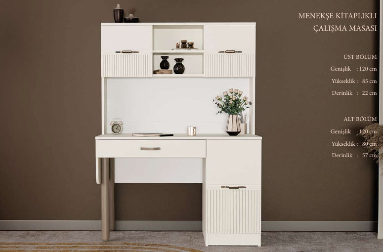 CSTR MENEKŞE KİTAPLIKLI ÇALIŞMA MASASI