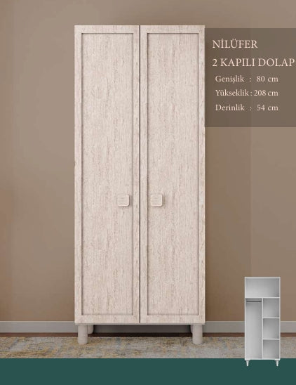 CSTR NİLÜFER 2KAPAKLI DOLAP