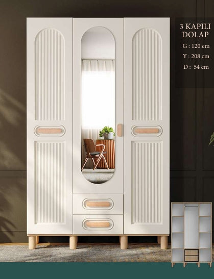 CSTR ORKİDE 3 KAPAKLI DOLAP